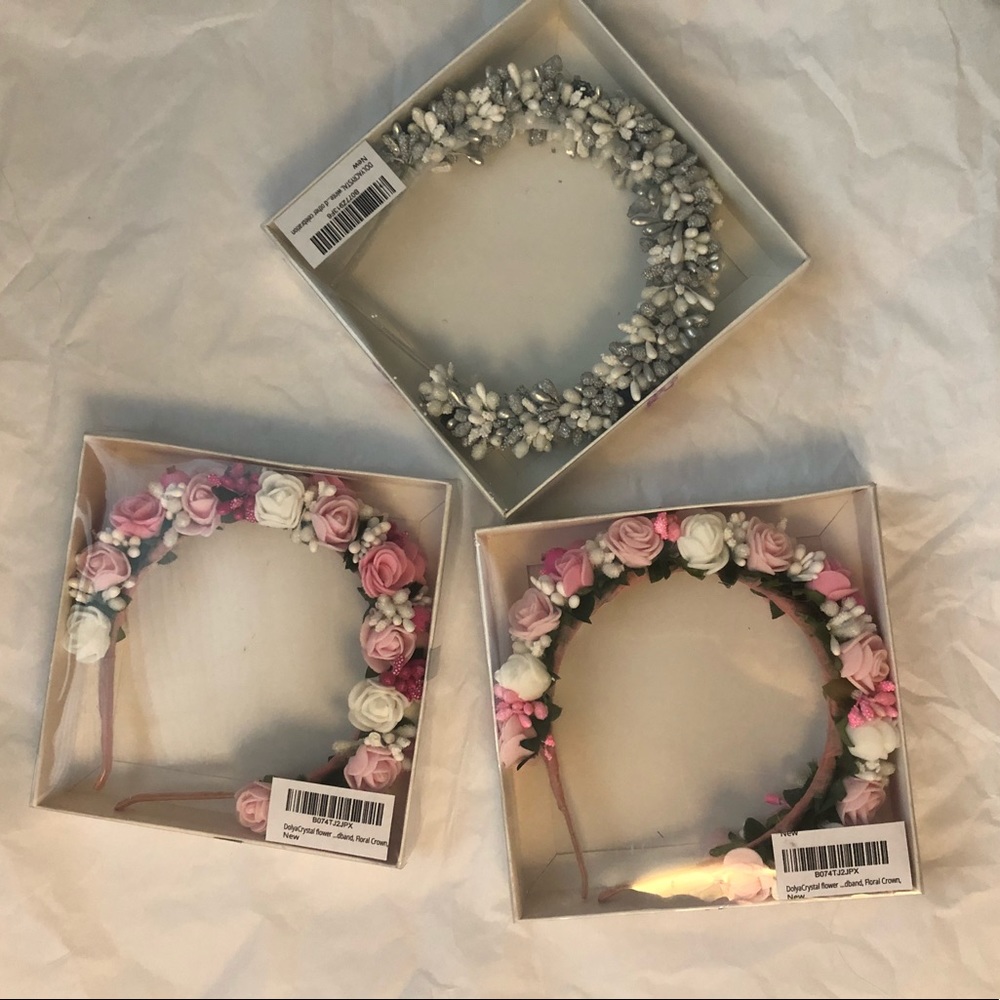 Bundle 3 Flower Crown Hair Headband
